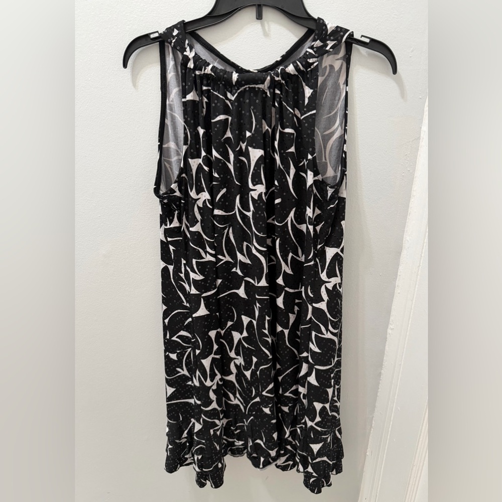 MSK Black and White Patterned Dress with Sequins